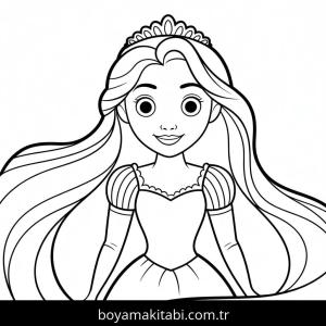 Rapunzel boyama sayfası – eğitici aktivite, yaratıcılık