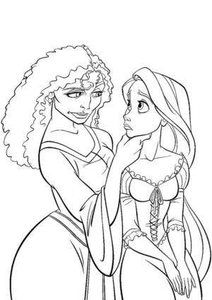 Rapunzel boyama sayfası,  coloring page, Rapunzel ve Cadı, 