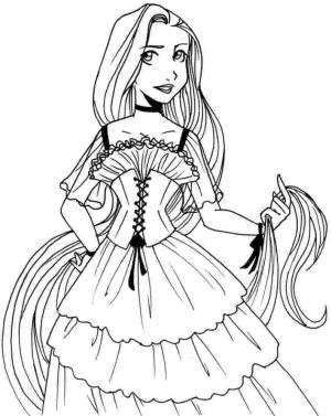 Rapunzel boyama sayfası,  coloring page, Çok güzel Rapunzel, 