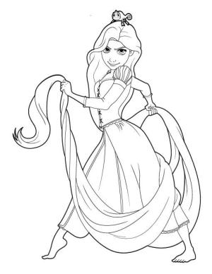 Rapunzel boyama sayfası,  coloring page, Büyük Rapunzel, 