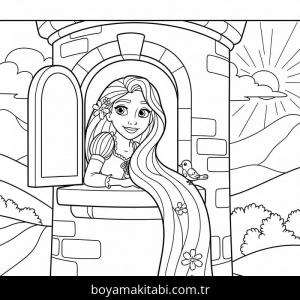 Rapunzel boyama sayfası – yaratıcılığı geliştirir, keyifli zaman