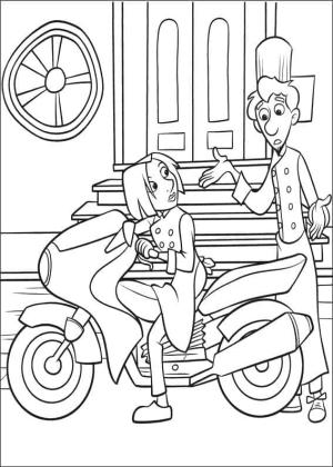 Ratatuy boyama sayfası,  coloring page, Ratatouille’den Alfredo Linguini ve Colette Tatou, 