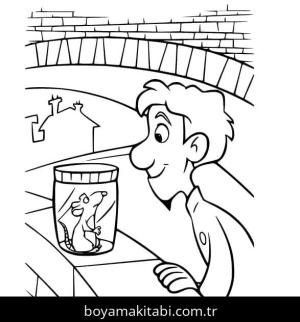Ratatuy boyama sayfası – basit çizim, kolay boyama