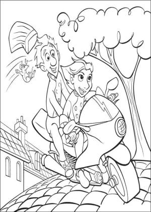 Ratatuy boyama sayfası,  coloring page, Colette Tatou ve Linguini Motosiklette, 