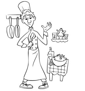 Ratatuy boyama sayfası,  coloring page, Ratatouille Linguini Ücretsiz, 