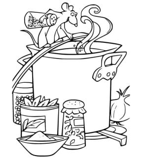 Ratatuy boyama sayfası,  coloring page, Ratatouille Remy Yemek Yapıyor, 