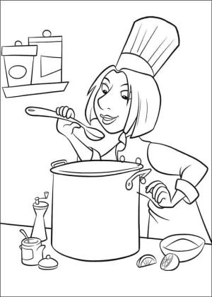 Ratatuy boyama sayfası,  coloring page, Colette Tatou Çorba Tadımı, 