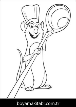 Ratatuy boyama sayfası – renkli çizimler, okul öncesi