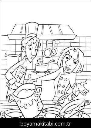 Ratatuy boyama sayfası – çizgi film temalı, basit çizim