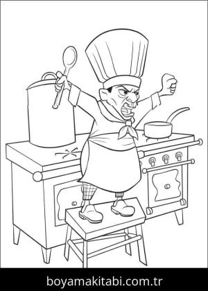 Ratatuy boyama sayfası – eğlenceli etkinlik, el becerilerini geliştirir