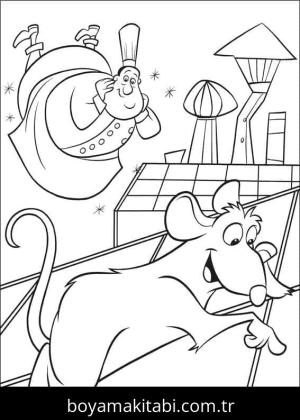 Ratatuy boyama sayfası – çizgi film temalı, basit çizim