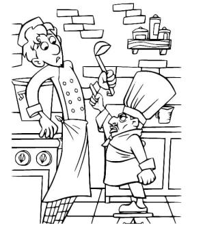 Ratatuy boyama sayfası,  coloring page, Ratatouille Linguini ve Skinner, 