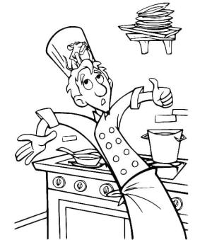 Ratatuy boyama sayfası,  coloring page, Linguini ile Remy, 