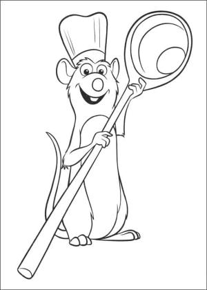 Ratatuy boyama sayfası,  coloring page, Kaşıklı Ratatouille Remy, 