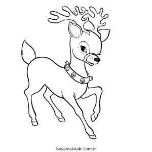 Reindeer boyama sayfası – çocuklar için, çizgi film temalı