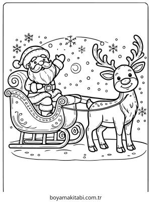 Reindeer boyama sayfası – PDF indir, sevimli karakter