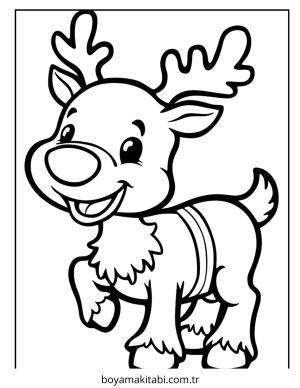 Reindeer boyama sayfası – el becerilerini geliştirir, boyama çalışması