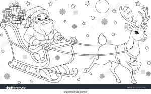 Reindeer boyama sayfası – okul öncesi, evde etkinlik