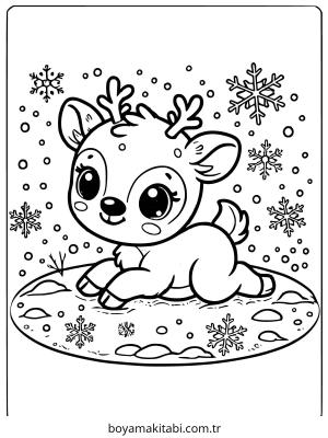 Reindeer boyama sayfası – boyama etkinliği, çocuk aktivitesi
