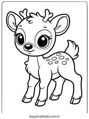 Reindeer boyama sayfası – boyama çalışması, yaratıcılığı geliştirir