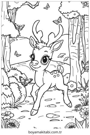 Reindeer boyama sayfası – boyama etkinliği, çocuk aktivitesi