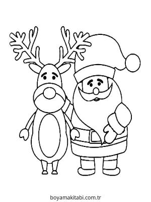 Reindeer boyama sayfası – çocuk aktivitesi, PDF indir
