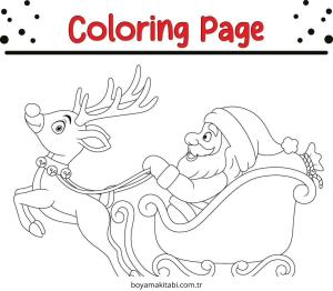 Reindeer boyama sayfası – çizgi film temalı, basit çizim