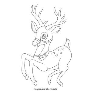 Reindeer boyama sayfası – eğitici aktivite, yaratıcılık