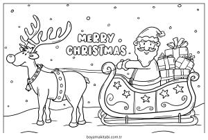 Reindeer boyama sayfası – okul öncesi, evde etkinlik