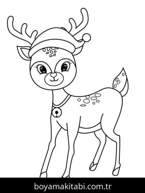 Ren Geyiği boyama sayfası – keyifli zaman, renkli çizimler
