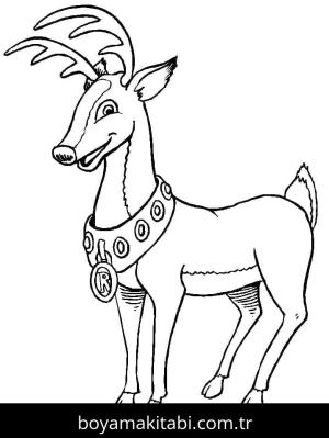 Ren Geyiği boyama sayfası – sanatsal çalışma, çocuklar için