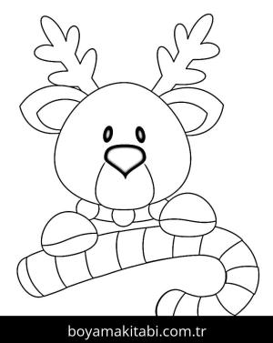Ren Geyiği boyama sayfası – çocuklar için, çizgi film temalı