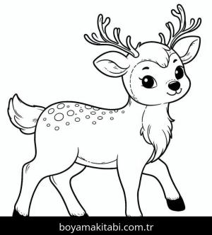 Ren Geyiği boyama sayfası – eğitici aktivite, yaratıcılık
