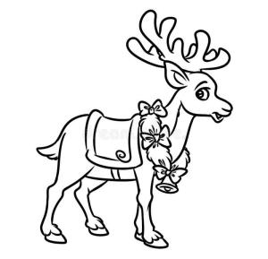 Ren Geyiği boyama sayfası,  coloring page, Noel Noel Baba Ren Geyiği, 