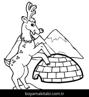 Ren Geyiği boyama sayfası – evde etkinlik, ücretsiz yazdır