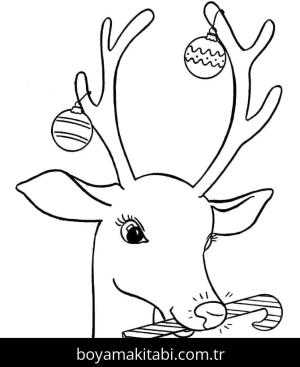 Ren Geyiği boyama sayfası – yaratıcılık, eğlenceli etkinlik