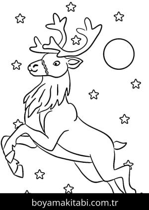 Ren Geyiği boyama sayfası – kolay boyama, eğitici aktivite