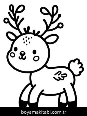 Ren Geyiği boyama sayfası – çocuk aktivitesi, PDF indir