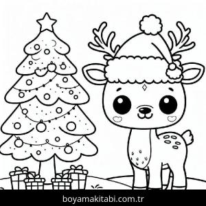 Ren Geyiği boyama sayfası – ücretsiz yazdır, boyama etkinliği