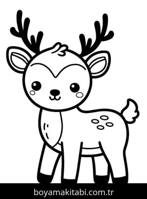Ren Geyiği boyama sayfası – PDF indir, sevimli karakter