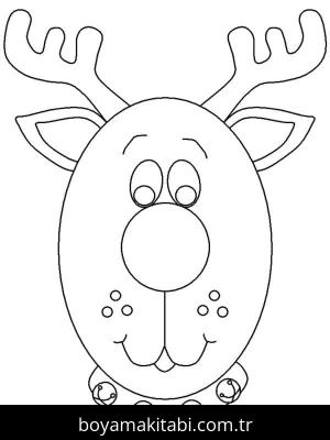 Ren Geyiği boyama sayfası – okul öncesi, evde etkinlik