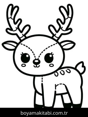 Ren Geyiği boyama sayfası – boyama etkinliği, çocuk aktivitesi