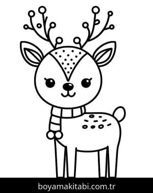 Ren Geyiği boyama sayfası – renkli çizimler, okul öncesi