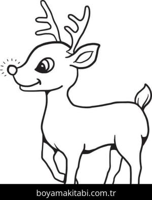 Ren Geyiği boyama sayfası – kolay boyama, eğitici aktivite