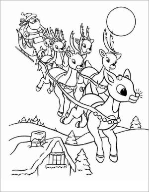 Ren Geyiği boyama sayfası,  coloring page, Noel Baba ve Ren Geyiği, 