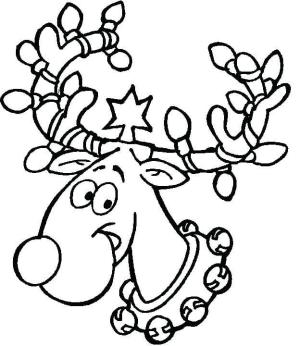 Ren Geyiği boyama sayfası,  coloring page, Mutlu Kafa Ren Geyiği, 