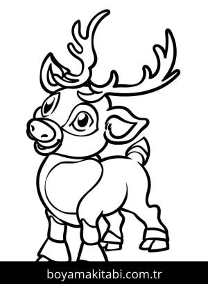 Ren Geyiği boyama sayfası – boyama çalışması, yaratıcılığı geliştirir