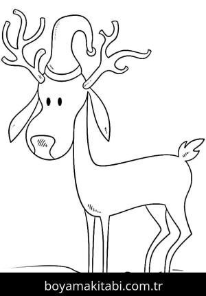 Ren Geyiği boyama sayfası – yaratıcılık, eğlenceli etkinlik