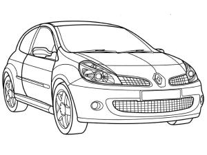 Renault boyama sayfası,  coloring page, Renault Clio Sport, 