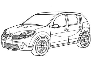 Renault boyama sayfası,  coloring page, Renault Sandero, 